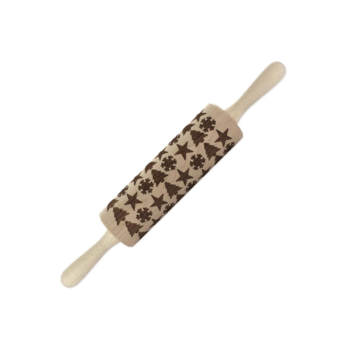 Wooden Rolling Pin Christmas Design 39 cm