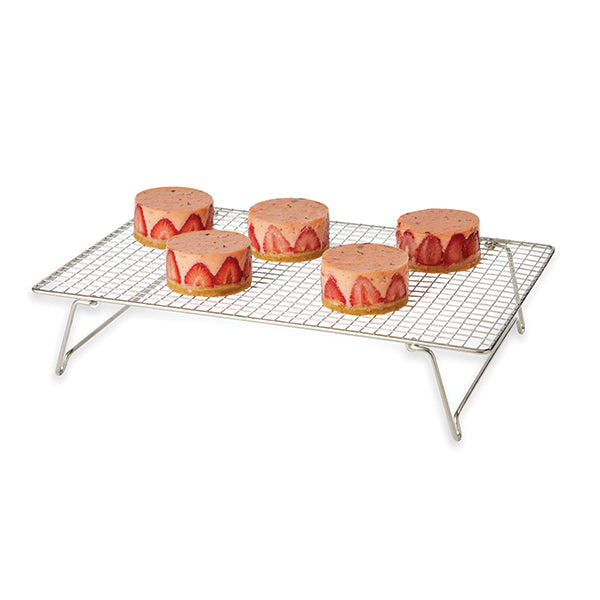 Rectangular stainless steel rack 43x28 cm