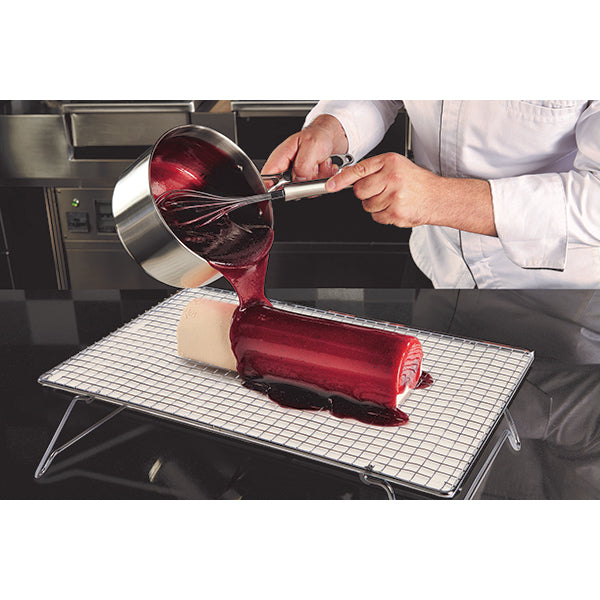 Rectangular stainless steel rack 43x28 cm