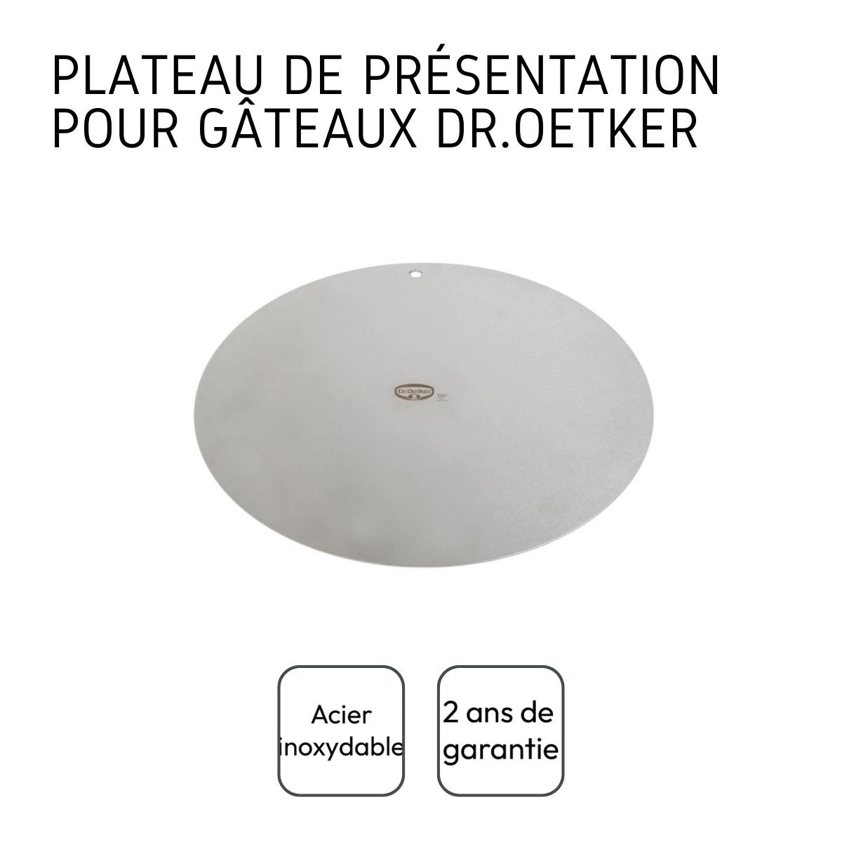 Round stainless steel cake serving tray