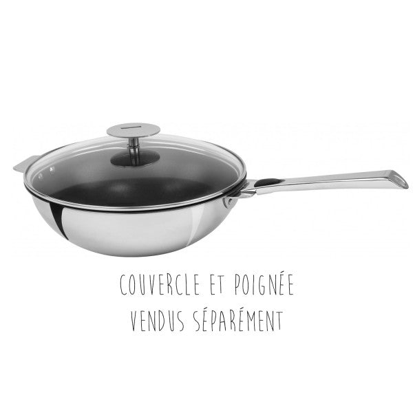 20 cm Stainless Steel Non-Stick Wok – Removable Handle