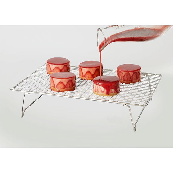 Set of 2 rectangular stainless steel racks 43x28 cm