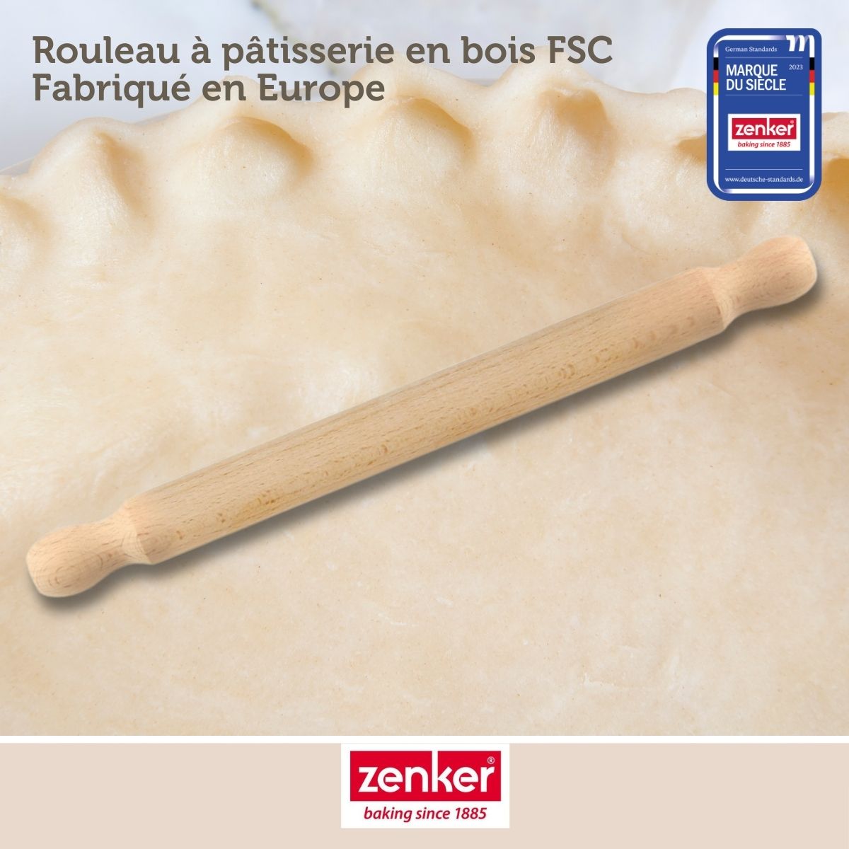 FSC Certified Wooden Rolling Pin 35 cm