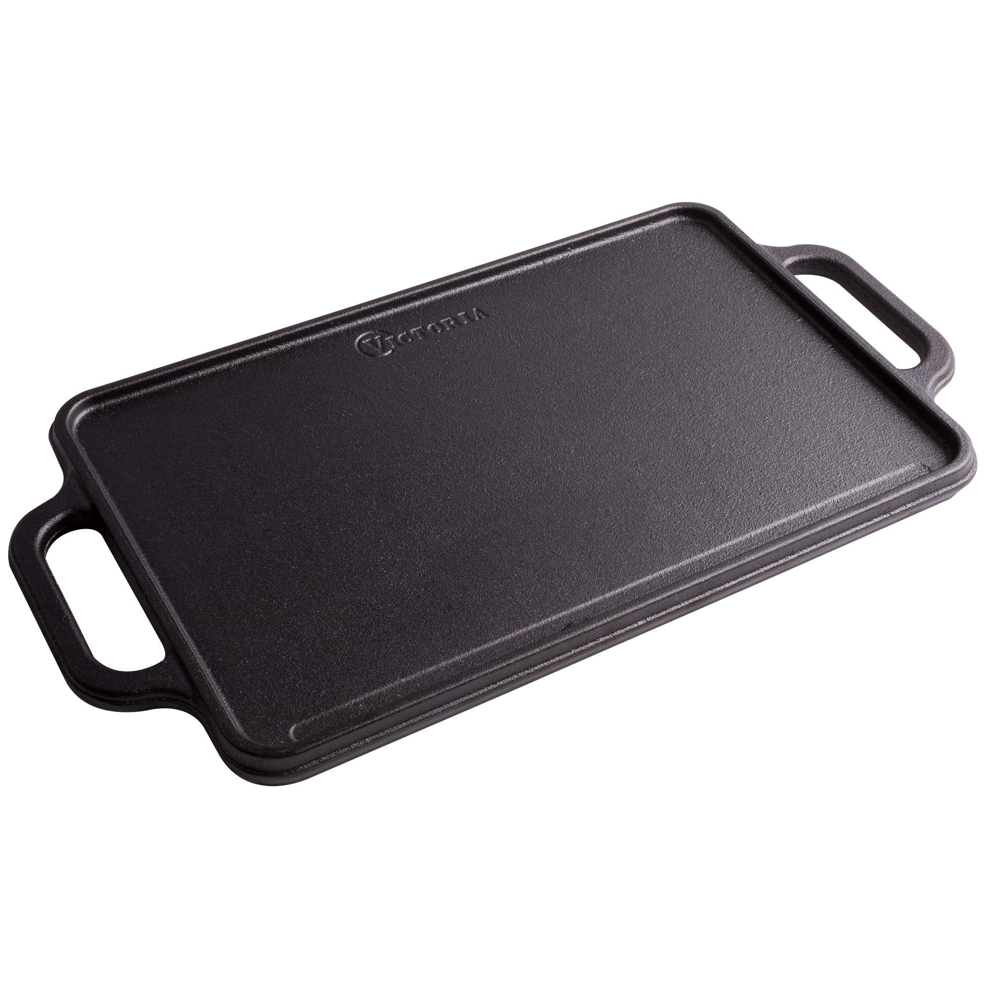 33x21 cm Cast Iron Grill Plate – Reversible & BBQ