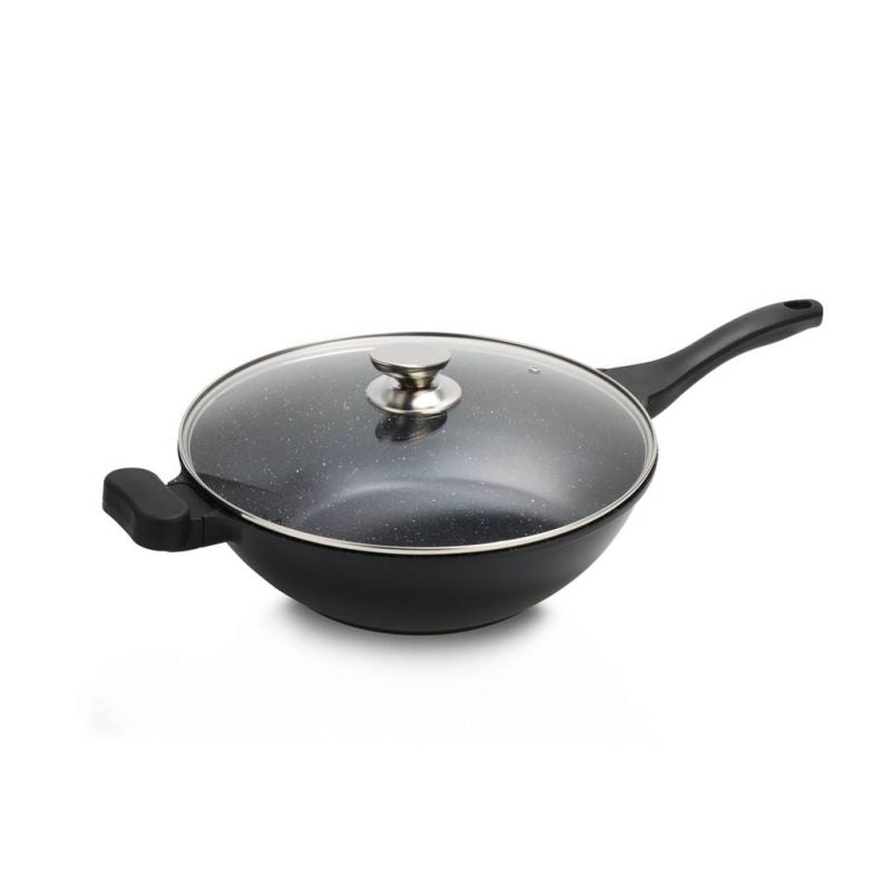 32 cm Cast Iron Wok – Durable, All Heat Sources