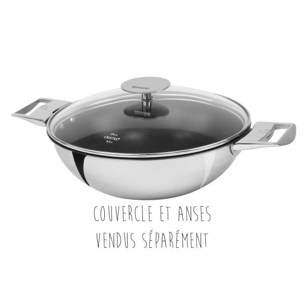 20 cm Stainless Steel Non-Stick Wok – Removable Handle